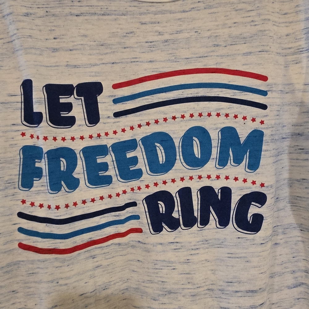 Patriotic Tank Top with Let Freedom Ring Print Sz Small 4-6